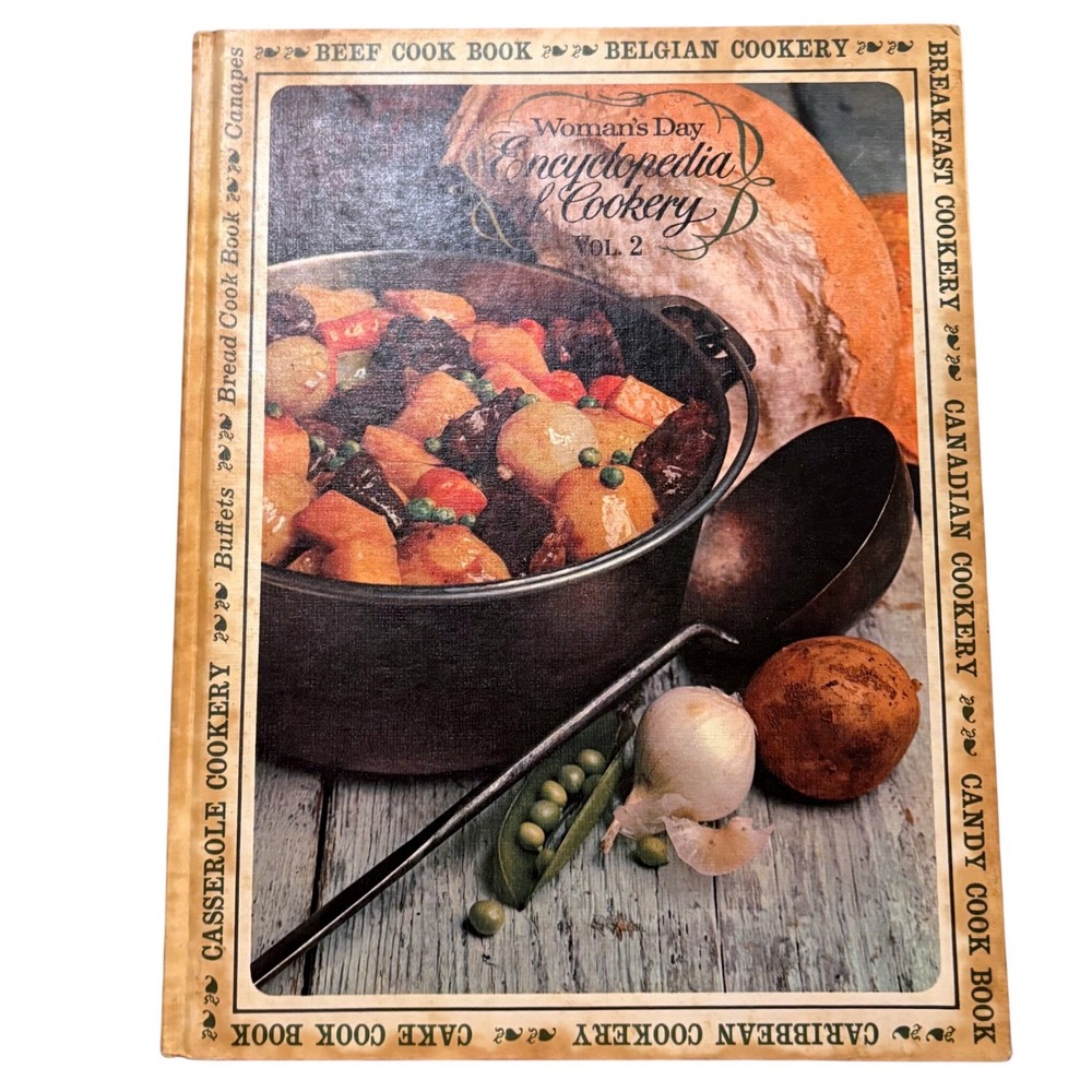 Vtg 1965 Woman's Day Encyclopedia of Cookery Vol 2 retro Mid Century Foodie Gift